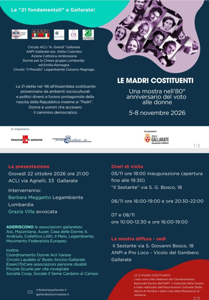 Dal 5 al 8 novembre 2026: mostra