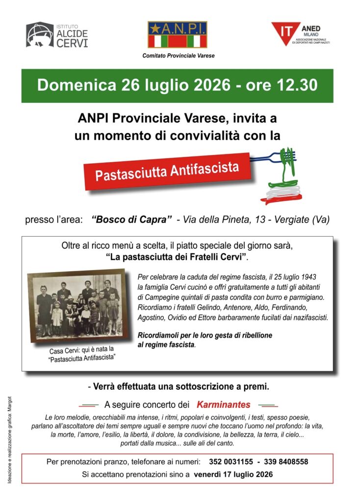 26 luglio, Pastasciutta Antifascista ANPI provinciale